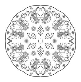 owl mandala coloring page