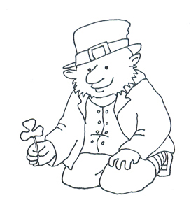 sketch of leprechaun shamrock