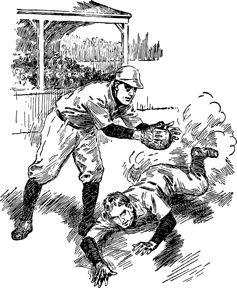 drawing of baseball players