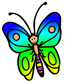 funny flying butterfly cartoon drawing