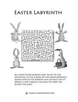 Easter printables labyrinth for bunnies
