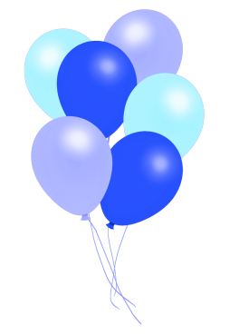 bunch of blue balloons 