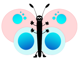 cute pink cartoon butterfly