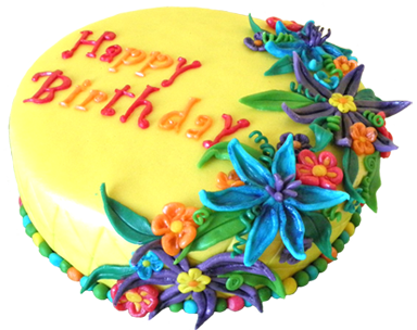 birthday cake with flower decoration