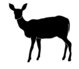 silhouette sketch of female deer