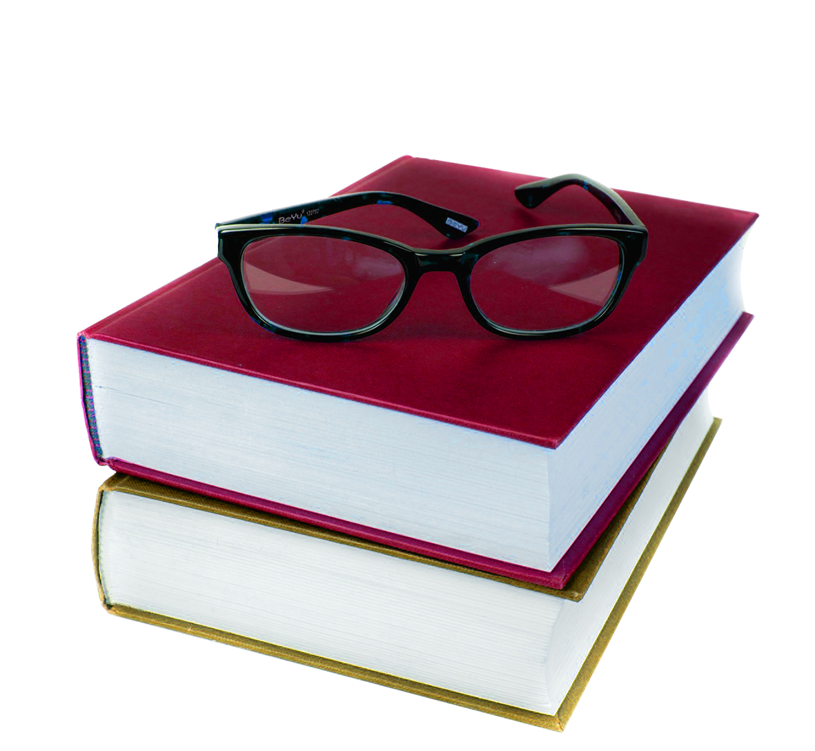 books in red-and green and glasses clipart