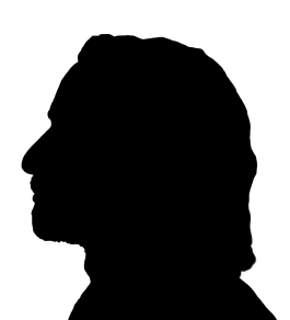 black silhouette of man's head