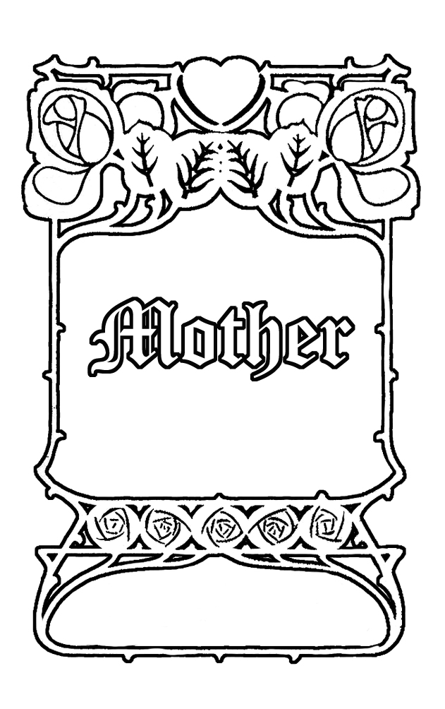 art nouveau style mother's day coloring