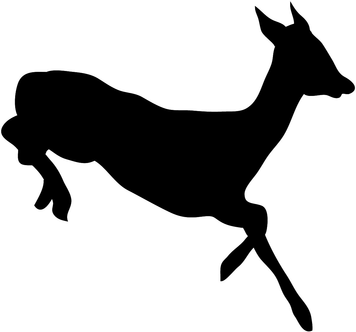silhouette of running deer