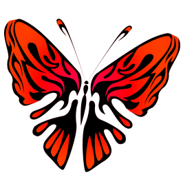 red and black butterfly image