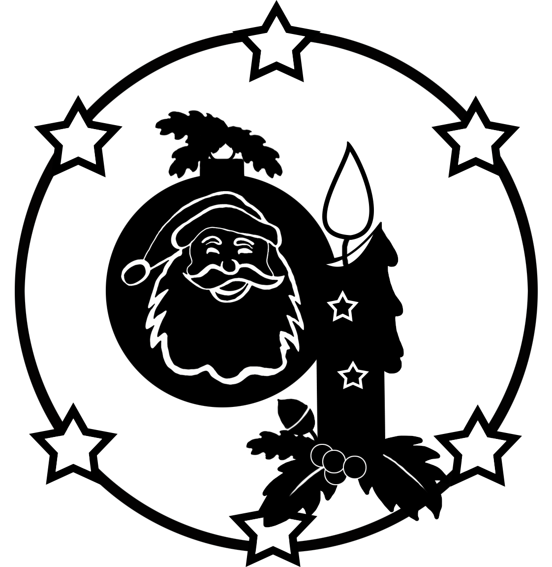 Christmas ornaments silhouette