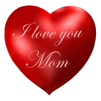 Red heart I love you Mom