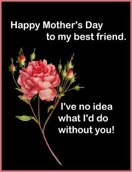friend Mother's day greeting black with red rose