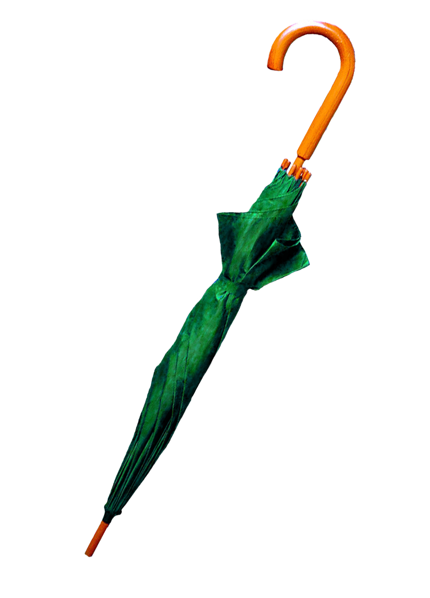 folded green umbrella