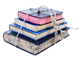 Old books tied with string clipart