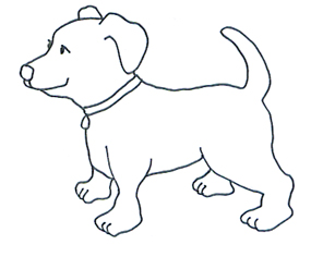 Sketch sweet dog with dog collar