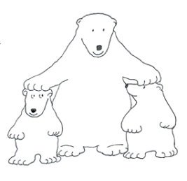 polar bear clip art with cubs sketch