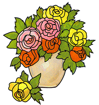 vase flowers clipart flower clip roses vases drawing rose drawings cliparts library pink yellow pencil clipartpanda designs clipartmag clipartqueen