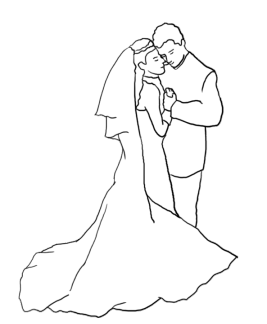 wedding dance silhouette outline 