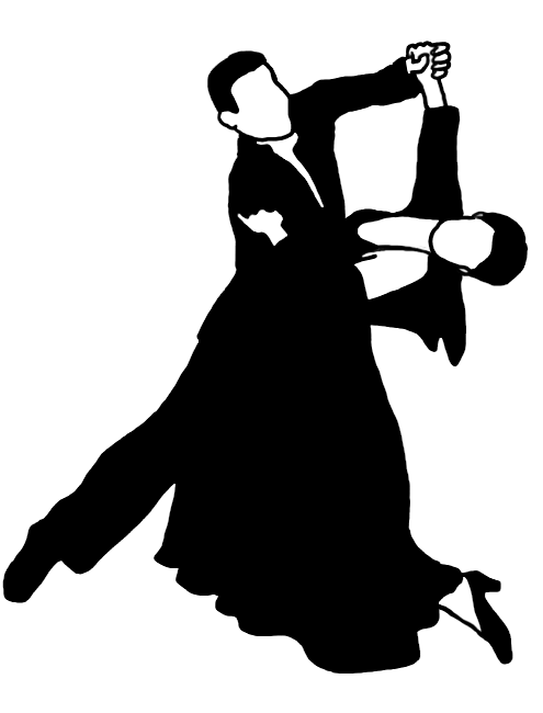 standard dance silhouette black white