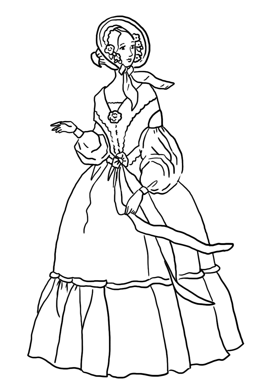 coloring sheet Victorian era