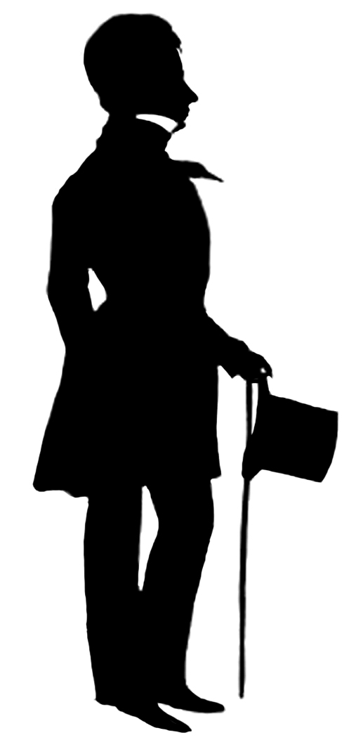 young gentleman profile silhouette