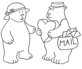 Sketch Valentine heart with mail