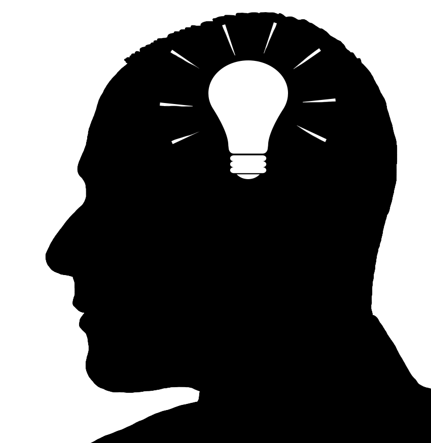 silhouette man head idea symbol