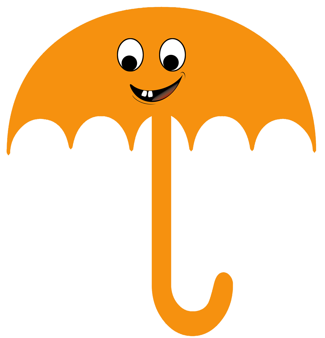 orange cute umbrella clipart