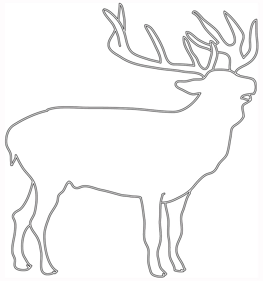 silhouette sketch of deer stag
