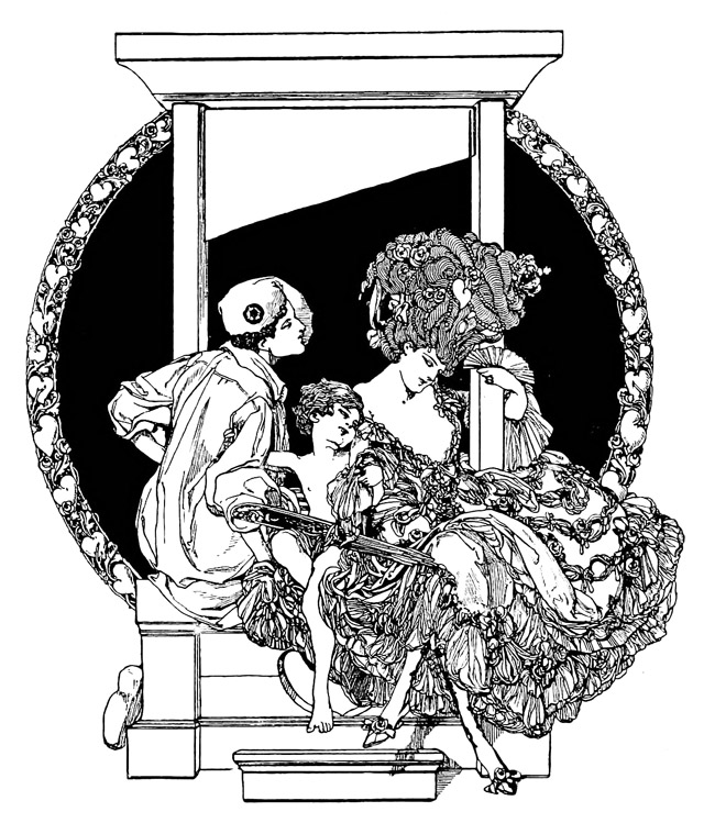 Scary Art Nouveau picture with the guillotine