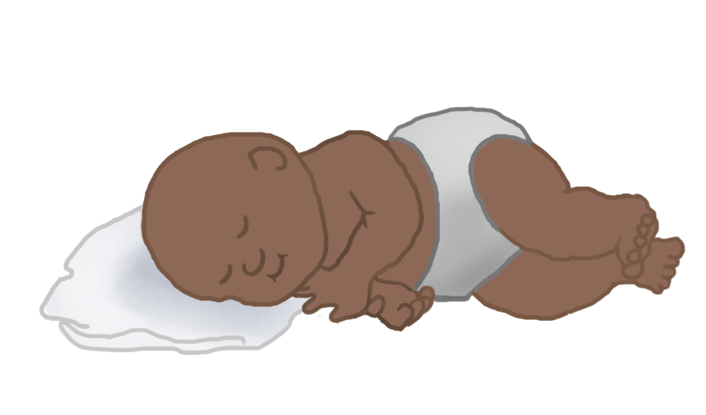 sleeping baby clipart on pillow no hair