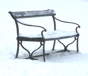 winter pictures bench in snow