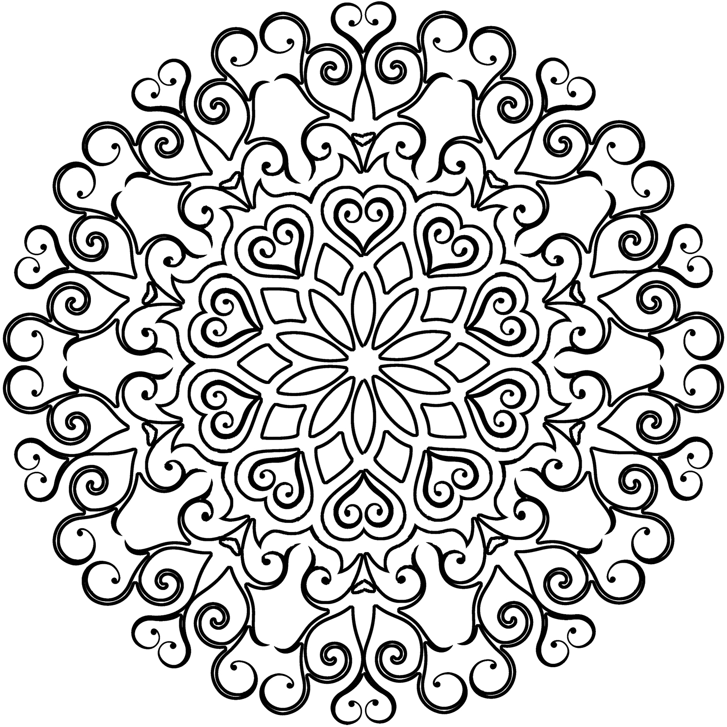 kaleidoscope-mandala-coloring page