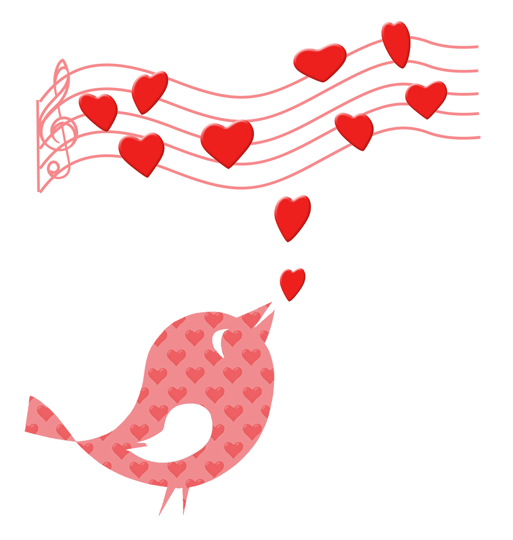 bird singing a love song clipart Valentine