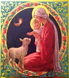 Vintage clipart of Maria and Jesus