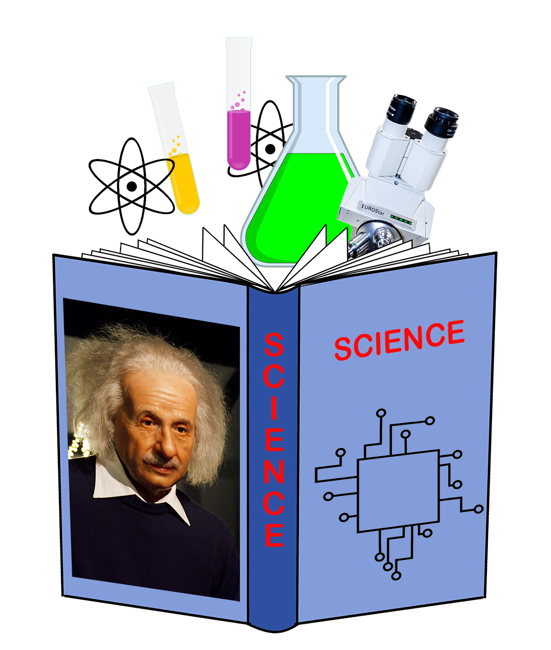 science book clipart open with pictures