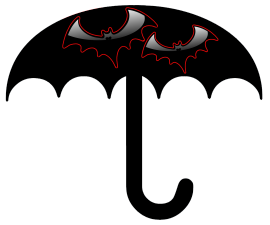 black Halloween umbrella with bats