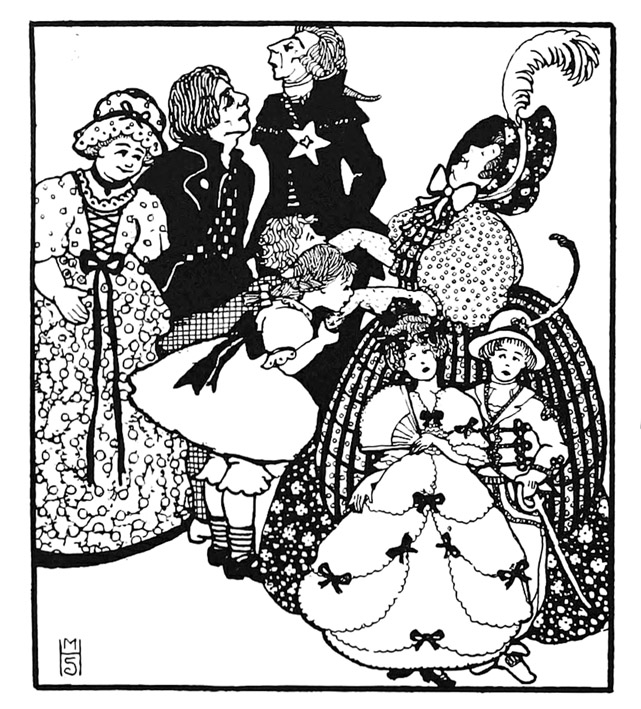 Art nouveau picture of family