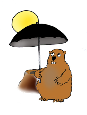 Groundhog with umbrella