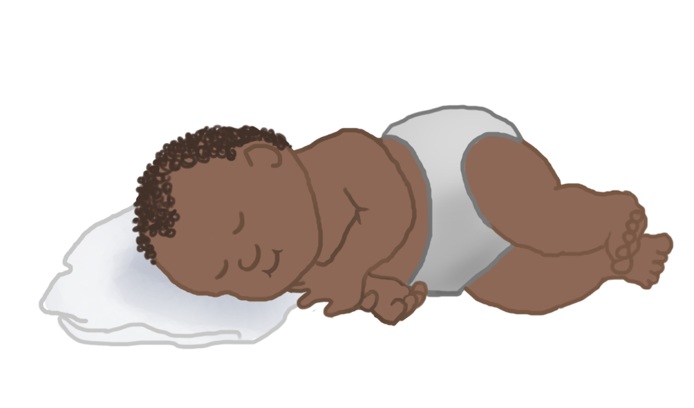 clip art sleeping baby curls