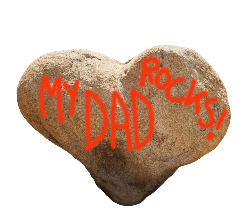 My dad rocks greeting heart shaped stone