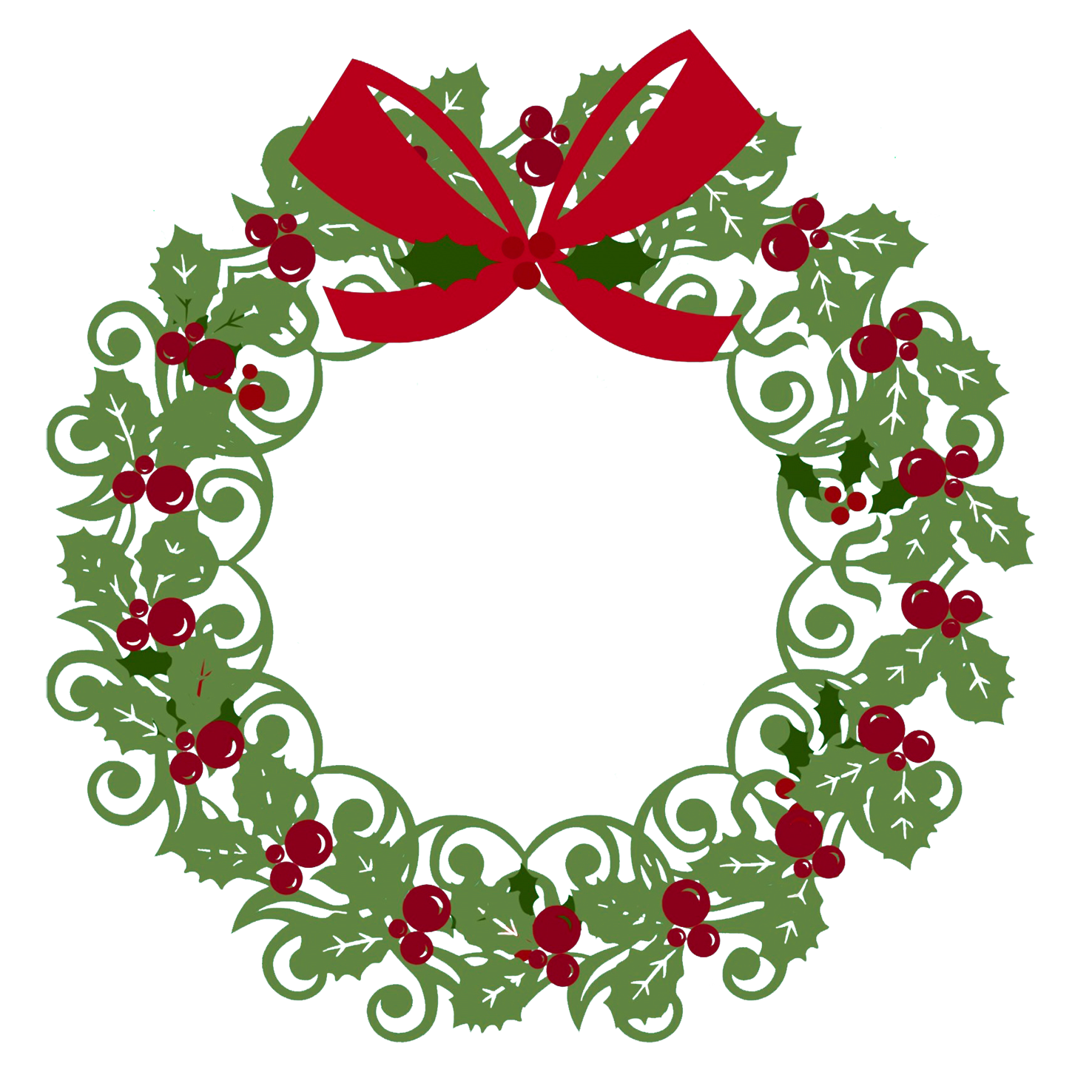 Christmas wreath with red bow