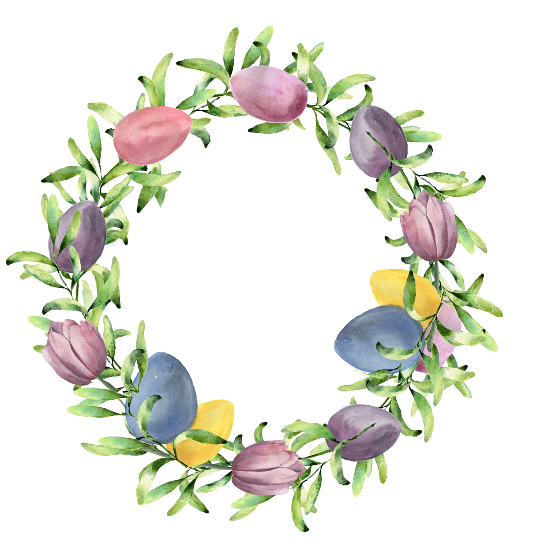 Easter wreath with eggs