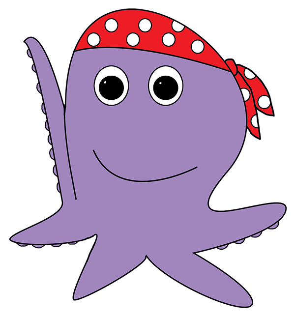 cartoon octopus pirate