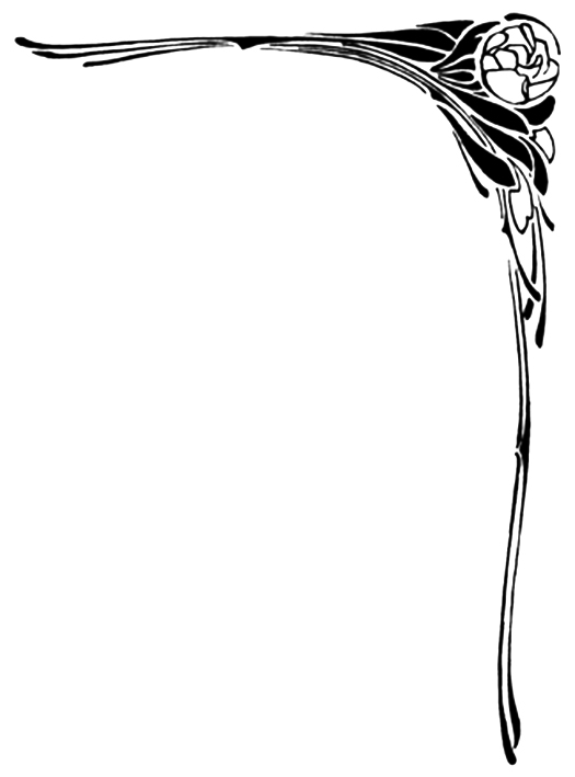 art nouveau corner flower