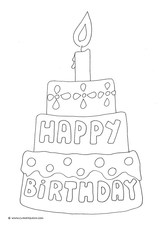 birthday cake coloring pages happy birthday
