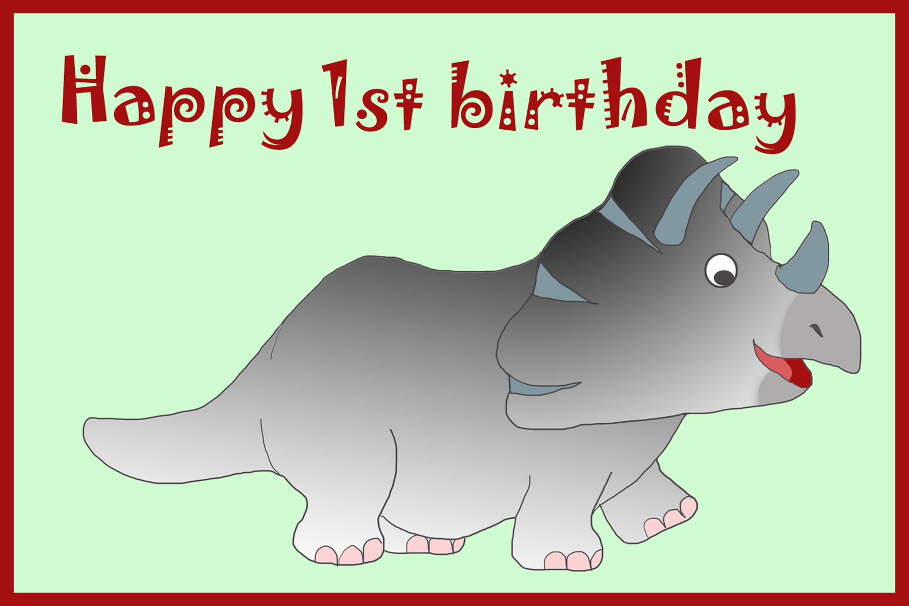 katmosaurus birthday card 1st birthday