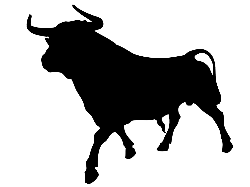 black silhouette of bull