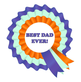 1st price ribbon best dad ever